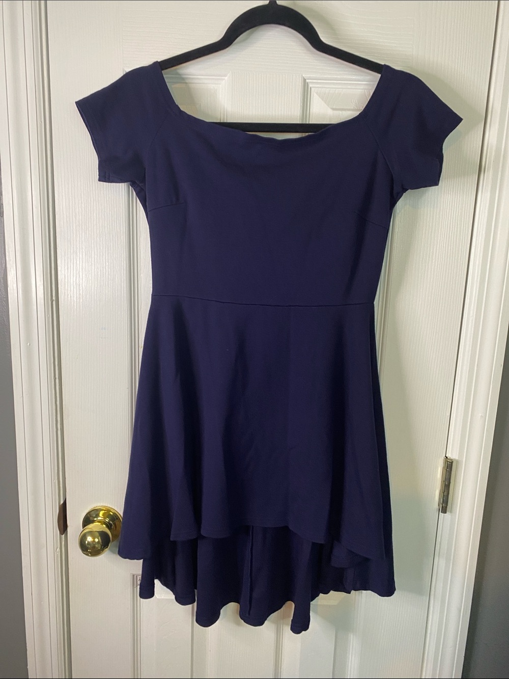 Sarin Mathew’s Navy Dress Short In Front Long In Back Size Small.
